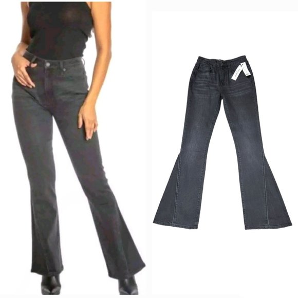 Juicy Couture Denim - NWT Juicy Couture Black Wash High Rise Malibu Stretch Flare Jeans Size 24